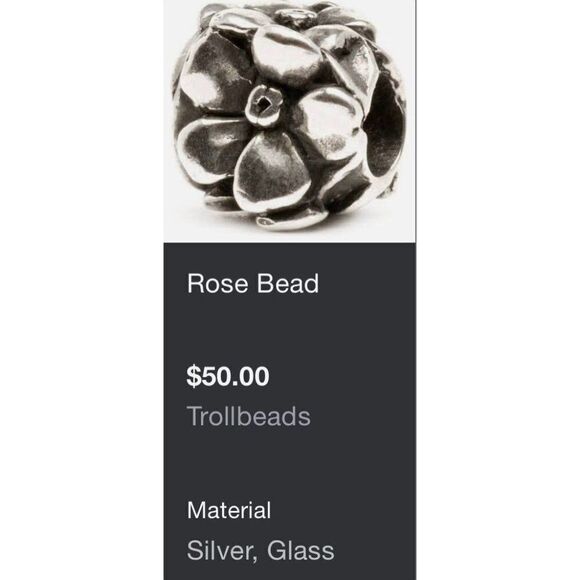 Trollbead Rose Bead  - Picture 4 of 4